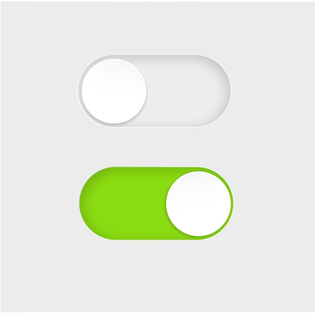 toggle switch buttons isolated on white background vector d illustration