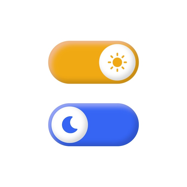 Toggle switch buttons On Off icons dark night mode and light mode switch button nightmode signs