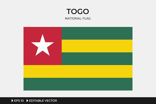 Togo National Flag Editable Vector IllustrationxAxAEps 10 file format easy to use and edit
