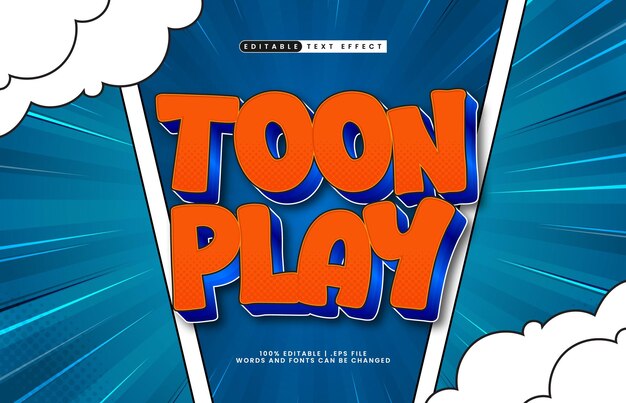 toon play editable text effect with a cartoon and comic text style