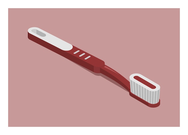 Tooth brush in isometric view Simple flat illustration