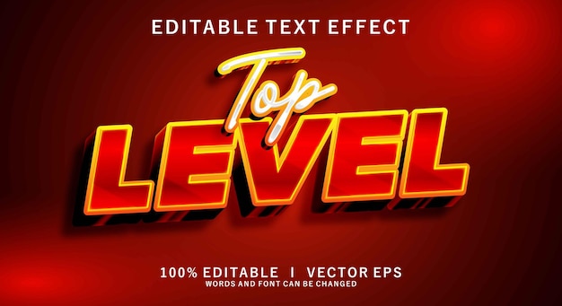 top level 3d vector text effect with modern style design