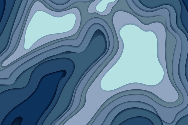 topographic map concept or smooth origami layers paper cut layout