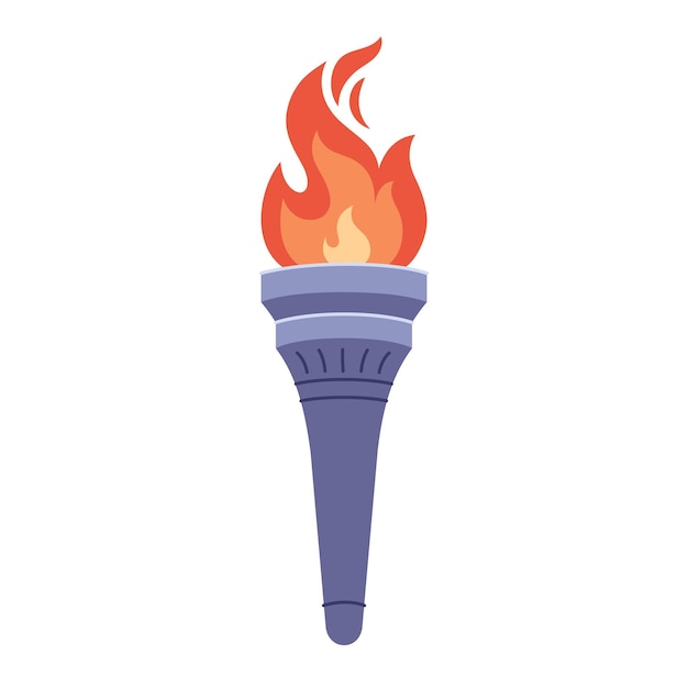 Torch with flame Symbol of competition victory Vector illustration