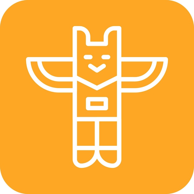 Totem vector icon illustration of Wild West iconset