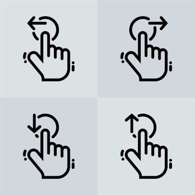 Touch Gestures Line Style Icons 3