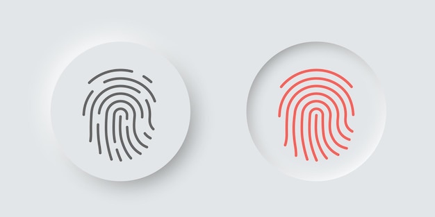 Touch id neumorphism button illustration
