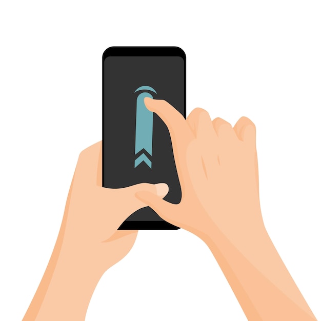 Touch screen hand gestures Flat colored icon with movement of finger isolated vector illustration Hand touchscreen gesture Vector like swipe or slide touch