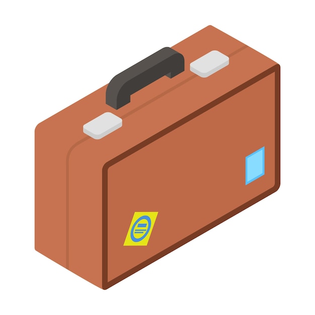 Tourist bag isometric 3d icon isolated on white background