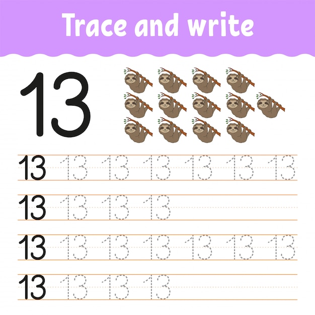 Trace and write. Handwriting practice.