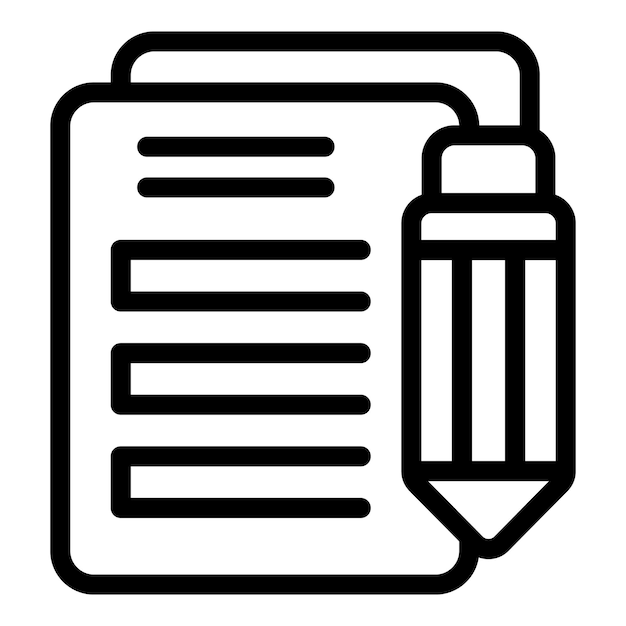 Trade paper pencil icon outline vector Career training