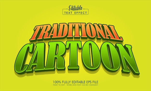 Traditional cartoon editable text effect
