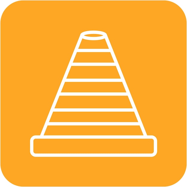 Traffic Cone Vector Illustration Style