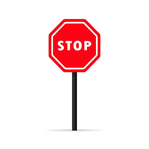 traffic stop signal icon. road traffic control. forbidden sign. vector on isolated white background. eps 10