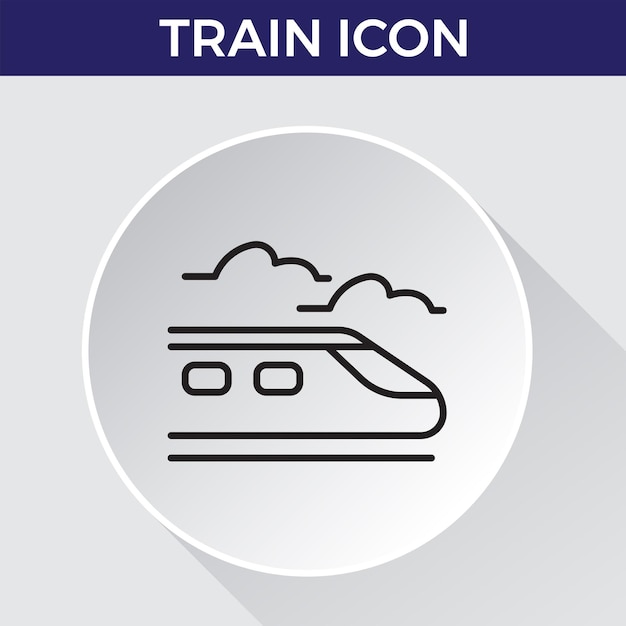 Train line icon intercity international freight trains linear icons Outline icon collection