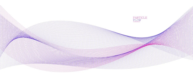 Tranquil vector abstract background with wave of flowing particles easy and soft smooth curve lines dots in motion airy and relaxing illustration