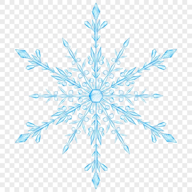 translucent Christmas snowflakes on transparent background