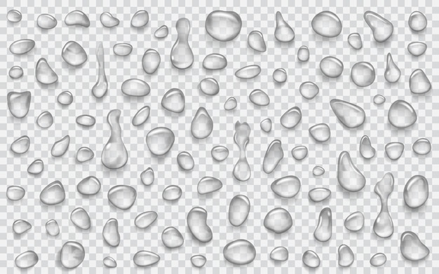 Transparent gray drops