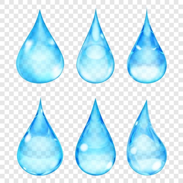 Transparent light blue drops