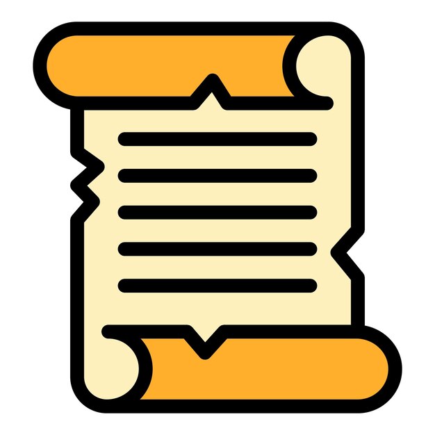 Travel papyrus icon Outline travel papyrus vector icon color flat isolated