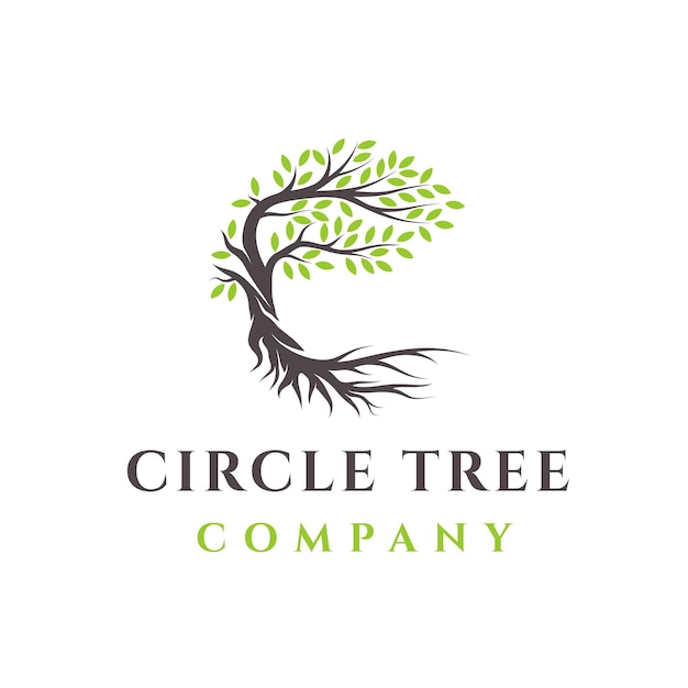 Tree and roots logo design vector isolated, abstract tree logo design