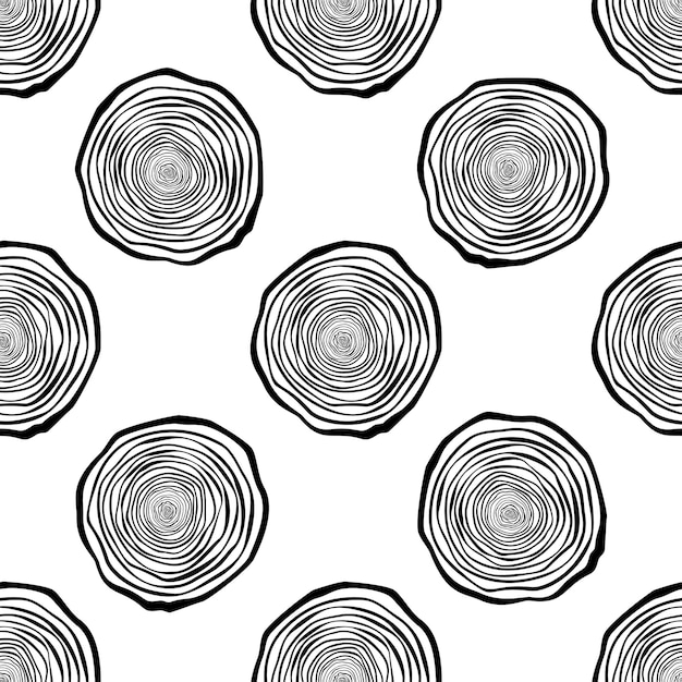 tree rings seamless vector pattern