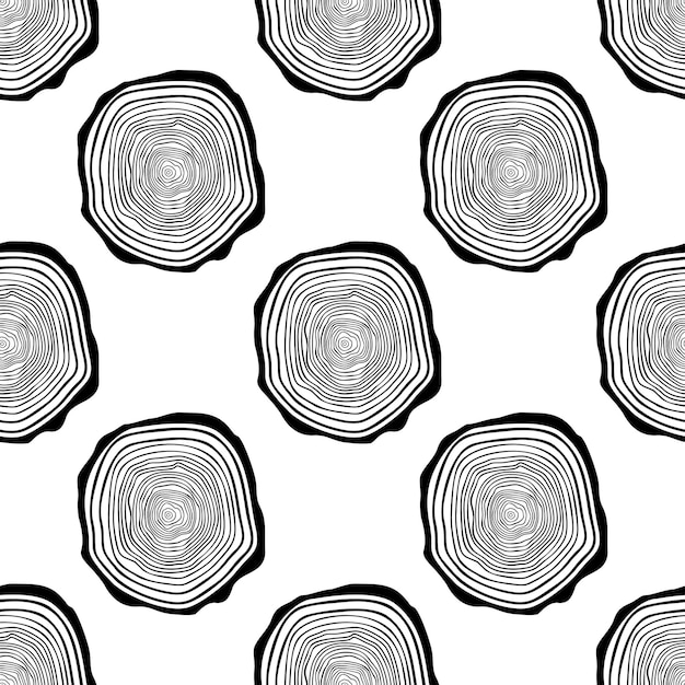 tree rings seamless vector pattern