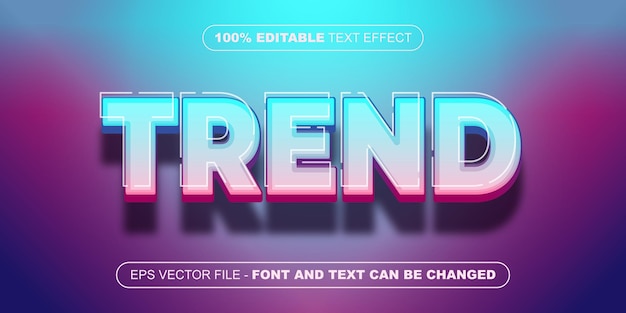 Trend 3d editable text effect