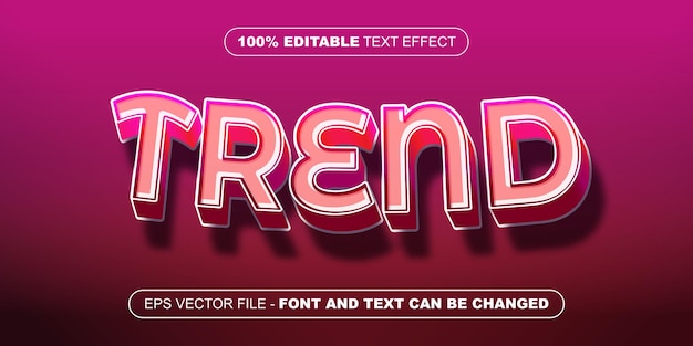 Trend 3d editable text effect