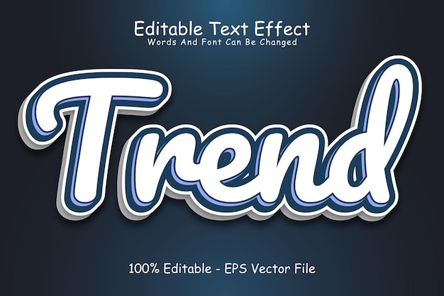 Trend Editable Text Effect 3 Dimension Emboss Modern Style