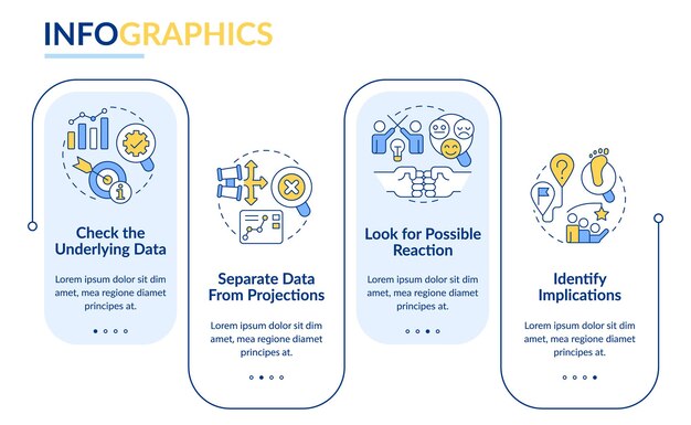 Trend evaluation rectangle infographic template