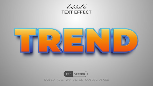 Trend text effect style. Editable text effect.