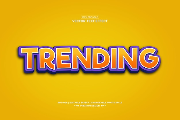 Trending 3d text effect style premium vector Font effects  Presentation Typography Texture