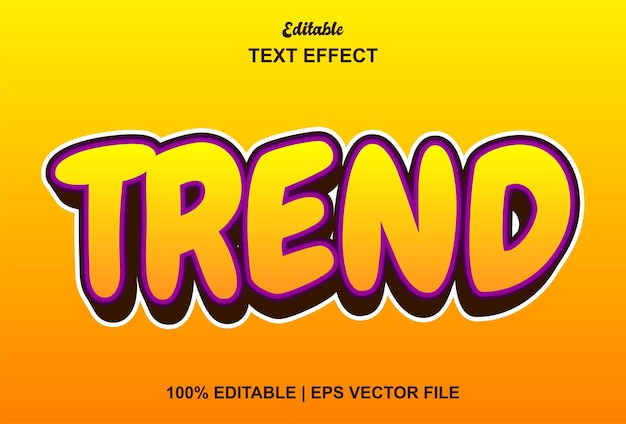 Trending text effect with 3d styled orange color and editable