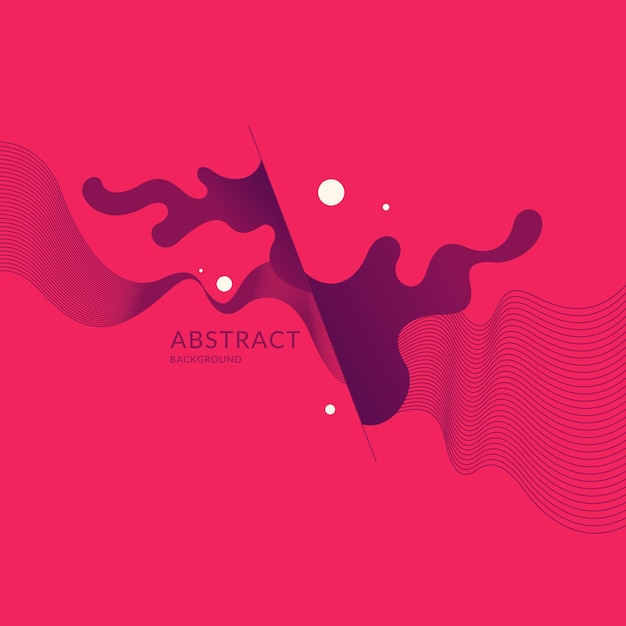 Trendy abstract background. Composition of amorphous forms and lines. Vector illustration
