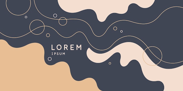 trendy abstract background composition of amorphous forms and lines