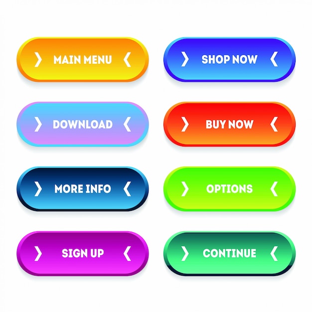 Trendy buttons for web design