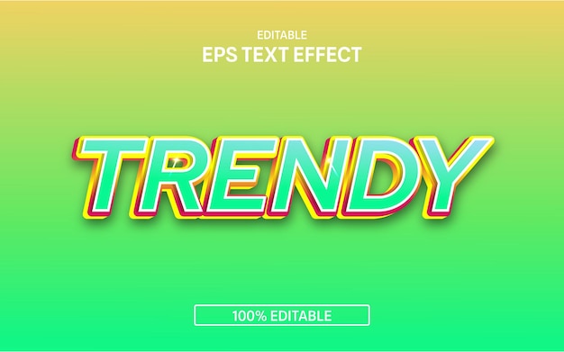 Trendy fresh and modern 3d editable premium text effect