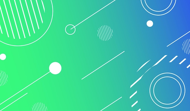 Trendy geometric background with blue green abstract waves