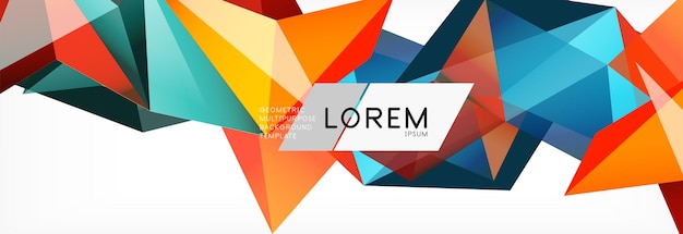 Triangle 3d polygonal art style Future geometric design Vector geometry futuristic illustration