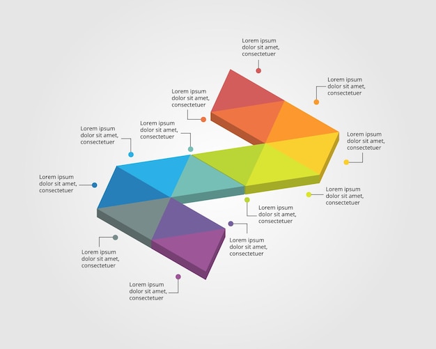 triangle chart template for infographic for presentation for 12 element