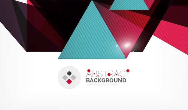 Triangle design business template with lights vector geometric professional minimal template