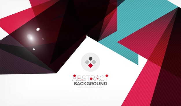 Triangle design business template with lights vector geometric professional minimal template