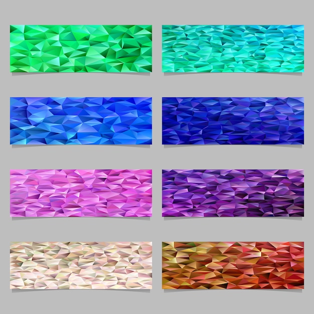 Triangle mosaic banner template background set