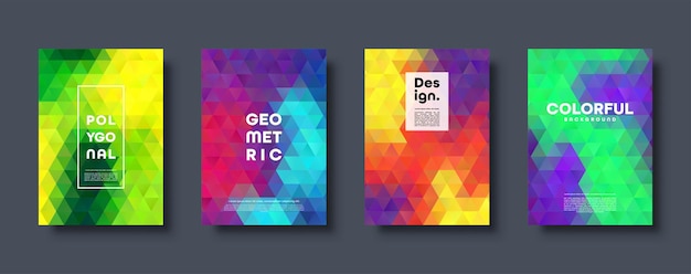 Triangle polygonal abstract background colorful gradient design low poly shape banner vector