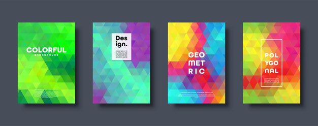 Triangle polygonal abstract background colorful gradient design low poly shape banner vector