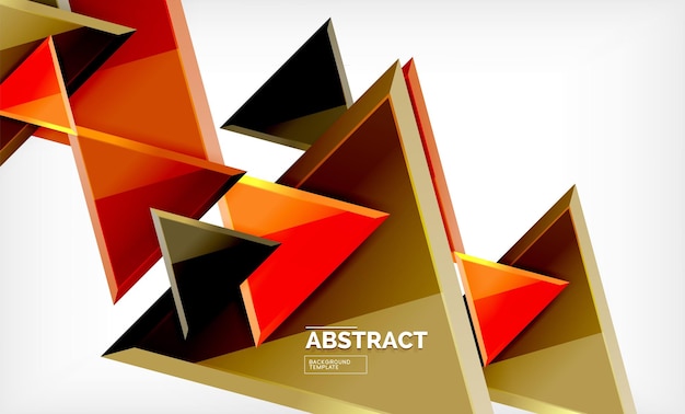 Triangles repetiton geometric abstract background multicolored glossy triangular shapes hitech poster cover design or web presentation template with copy space