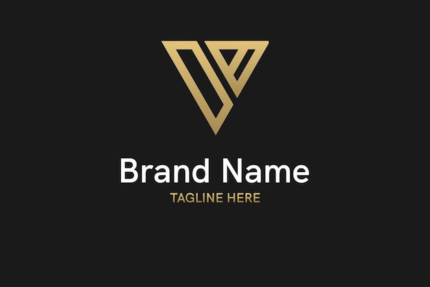 Triangular abstract design Triangular logo design with letter DB or BD