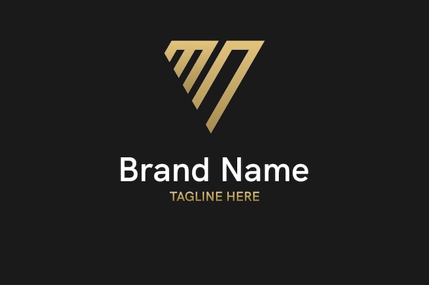 Triangular abstract design Triangular logo design with letter MN or NM
