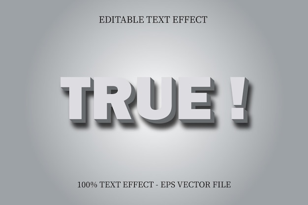 true 3 d text effect modern style